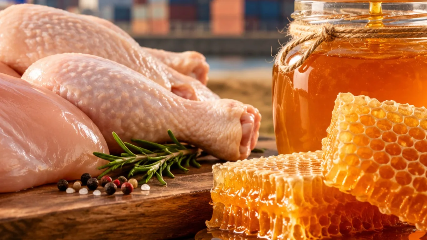 Brasil se aproxima da retomada das exportações de aves e mel para a União Europeia